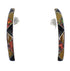 Genuine Sterling Silver Multicolor Post Hoop Earrings RX65548